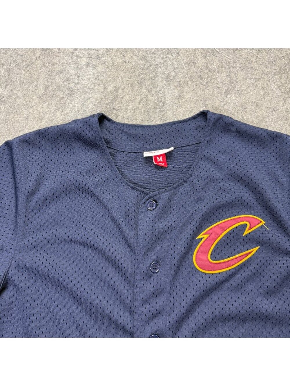 Cleveland Cavaliers Mitchell & Ness Baseball Jersey Men M Blue Button Up